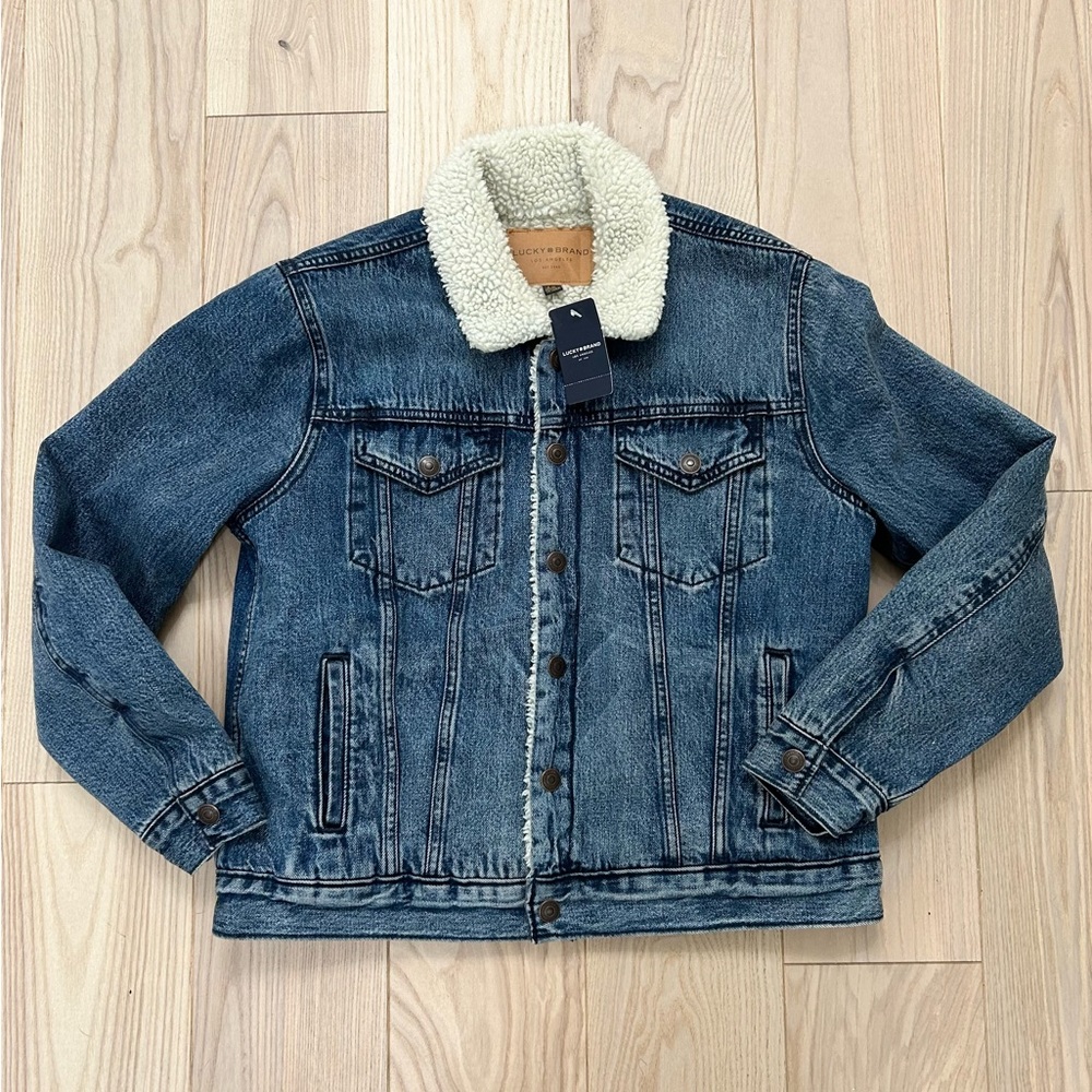 NWT Women’s Lucky Brand Tomboy Sherpa Lined Denim Jacket Large Retail: $119
